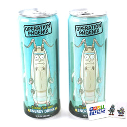 Rick and Morty Operation Phoenix Clone Serum Energy Drink (2 Pack) with 2 Gosutoys Stickers