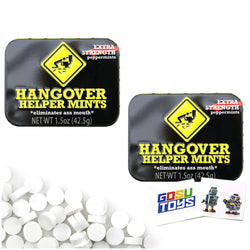 Hangover Helper Mints Fun Party Gag Tin (2 pack) Extra Strength Peppermints Candy Gift Stuffer with 2 GosuToys Stickers