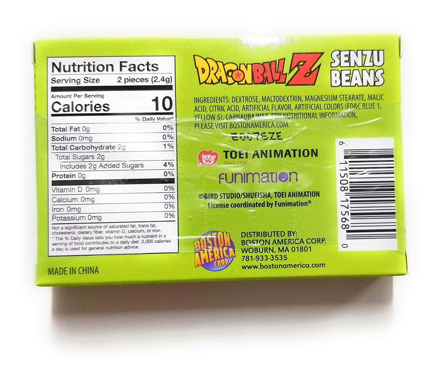 Dragonball Z Senzu Beans Candy Fruit Flavored DBZ Candy Sours (2 pack) with 2 Gosu Toys Stickers