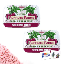 The Office Dwight Schrute Farms Bed & Breakfast Welcome Beat Shaped Mints (2 Pack) with 2 GosuToys Stickers