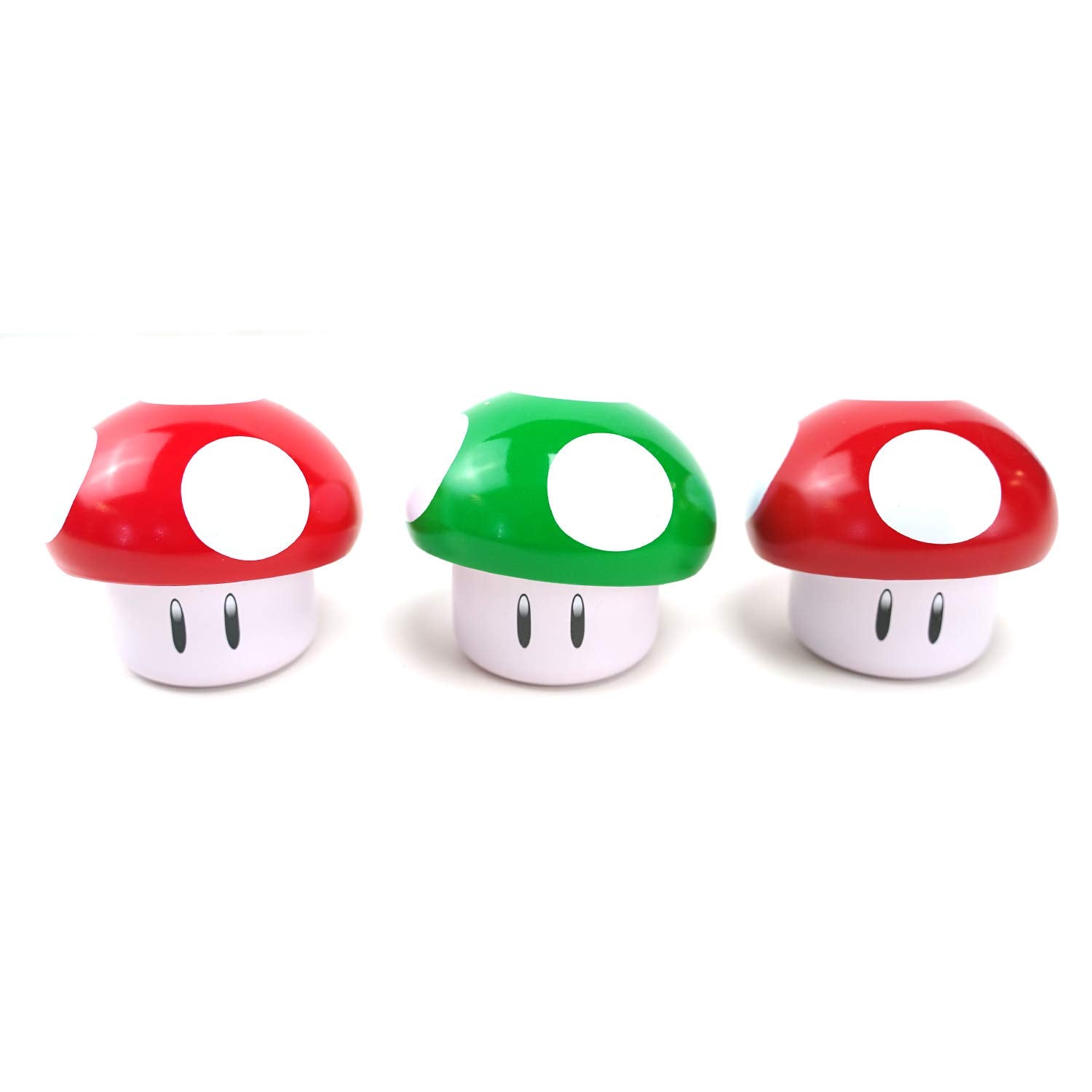 (3 pack) Nintendo Super Mario Mushroom Tin Candy Cherry and Apple Flavor Gift Stuffer with 2 GosuToys Stickers