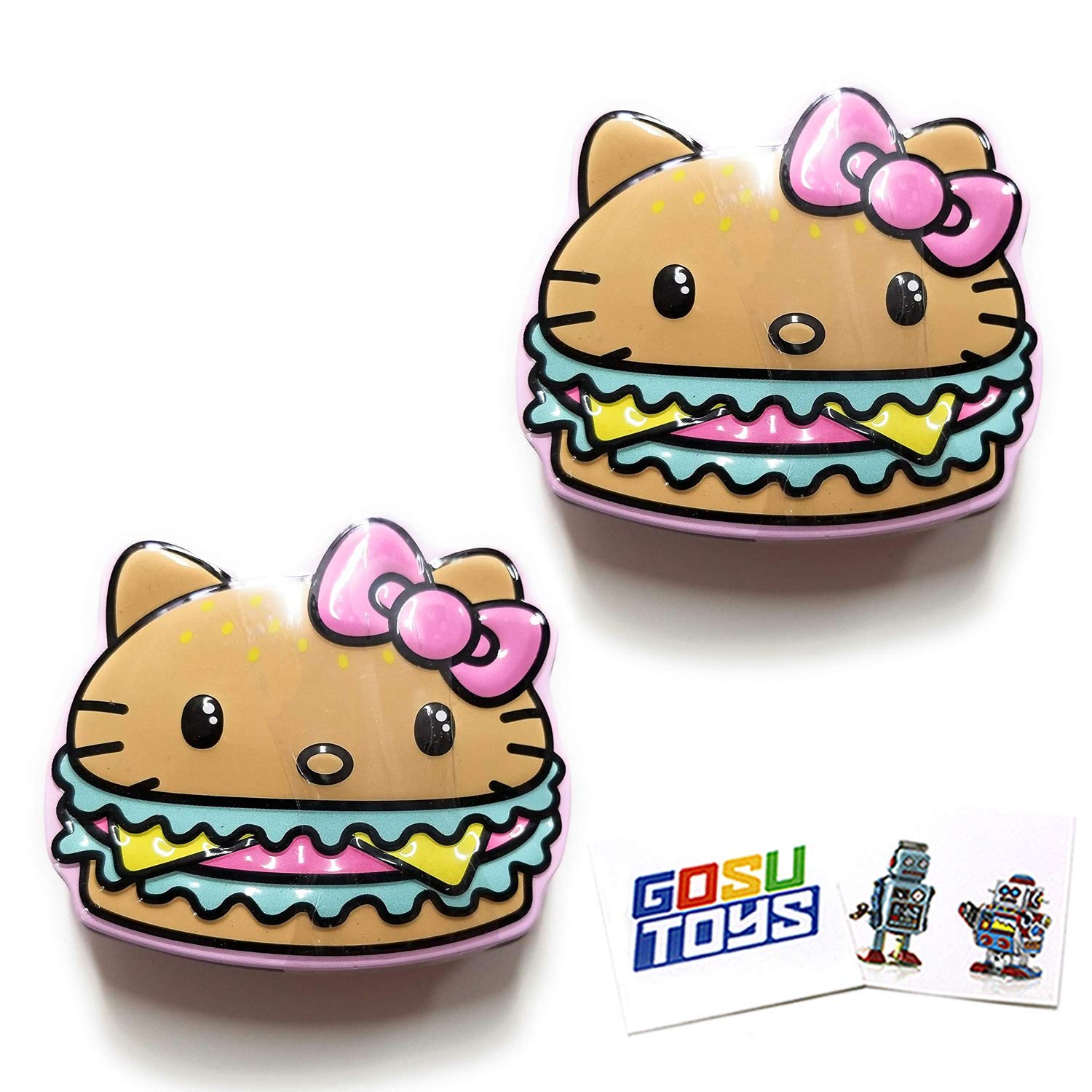 Hello Kitty Yum Yum Yum Burger Wild Berry Sour Flavor Candy Tin (2 pack) with 2 GosuToys Stickers…