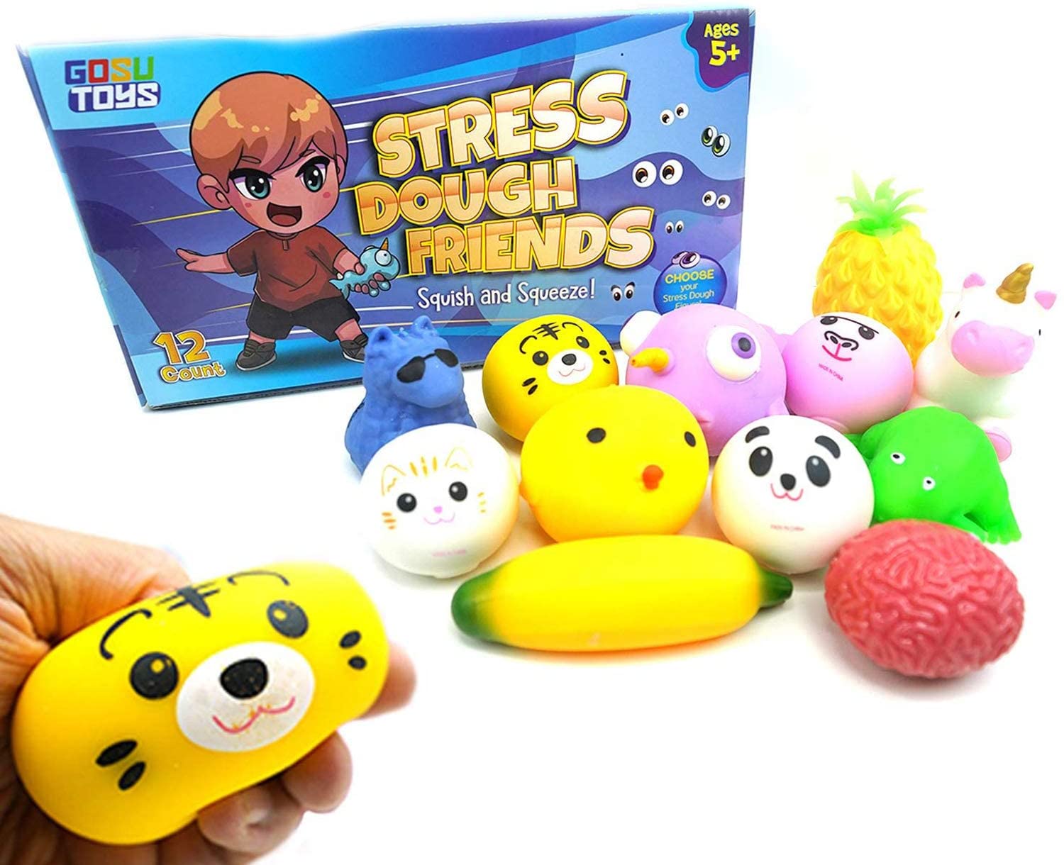 Gosu Toys Stress Dough Friends Soft Stress Balls Stretchy Dough Ball!