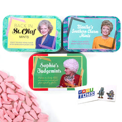 The Golden Girls Stay Golden Cheesecake Shaped Mints (3 Pack) with 2 GosuToys Stickers