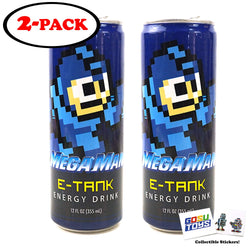 Mega Man E Tank Energy Drink 12 FL OZ (355mL) Can (2 Pack) With 2 GosuToys Stickers