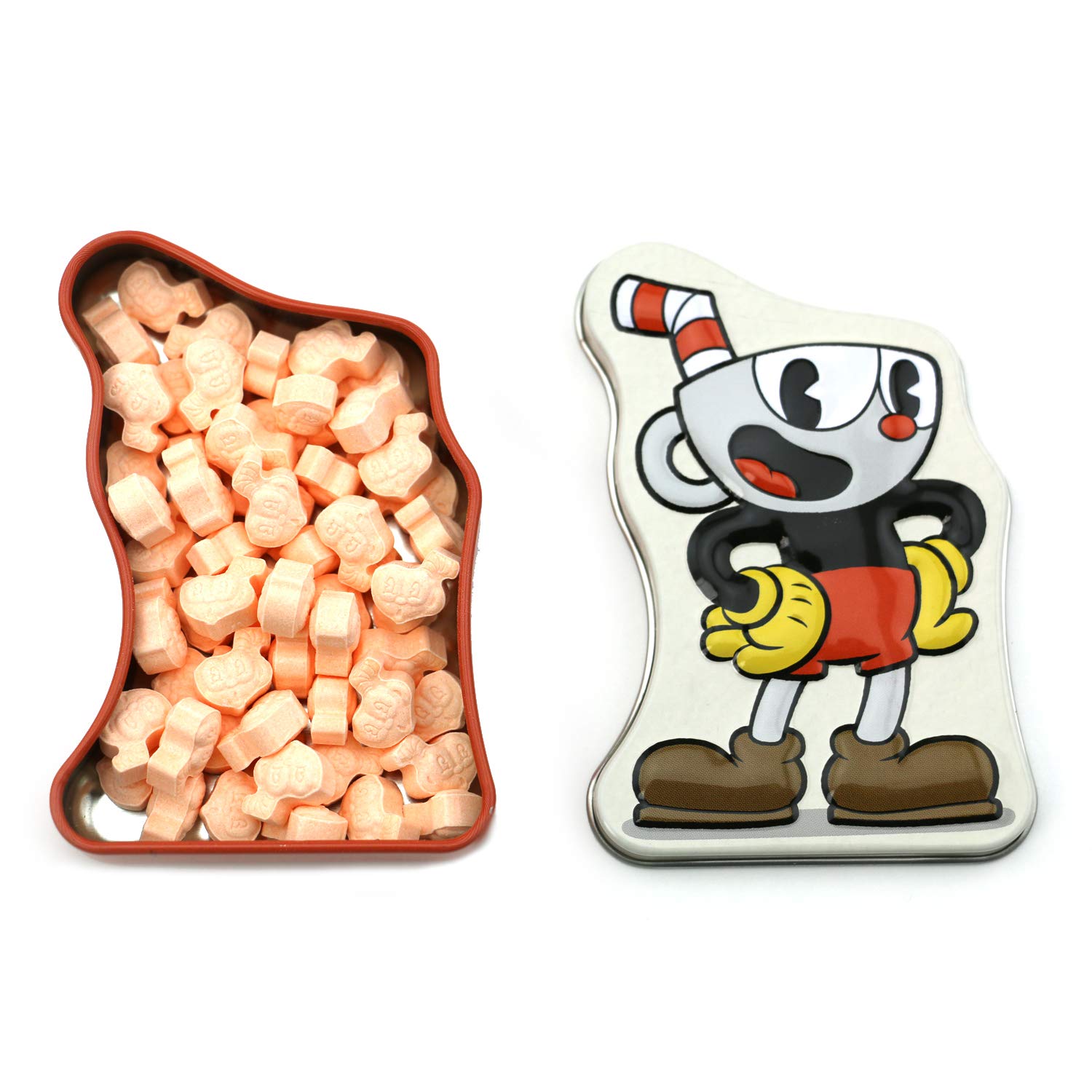 CupHead Tin Candy Sours (2 Pack) Orange Flavor Gift Stuffer with 2 GosuToys Stickers