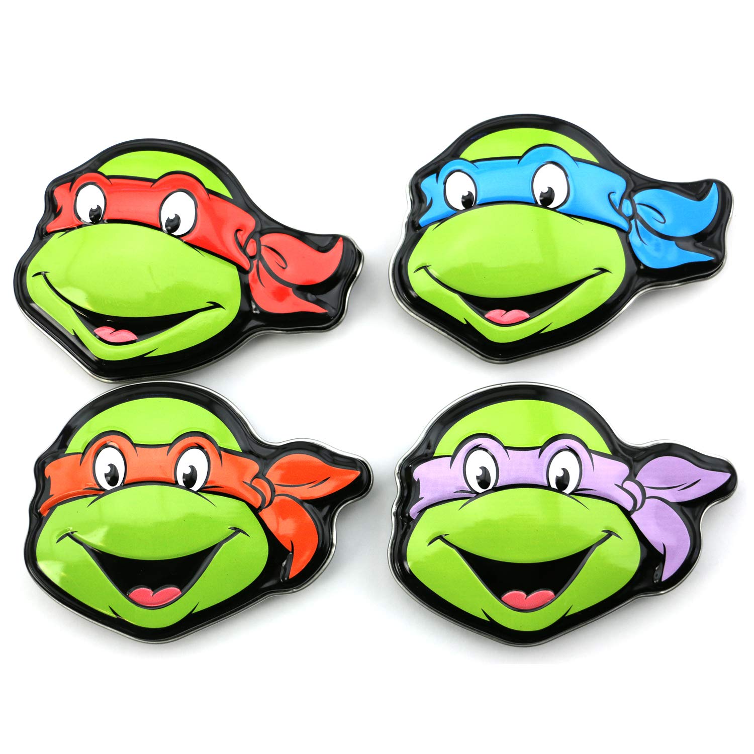 Teenage Mutant Ninja Turtles Tin Candy (4 Pack) Watermelon Flavor TMNT Shell Sours Gift Stuffers with 2 GosuToys Stickers