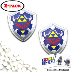 Nintendo Legend of Zelda Link Shield Tin Mints (2 Pack) Peppermint Flavor Gift Stuffer with 2 GosuToys Stickers