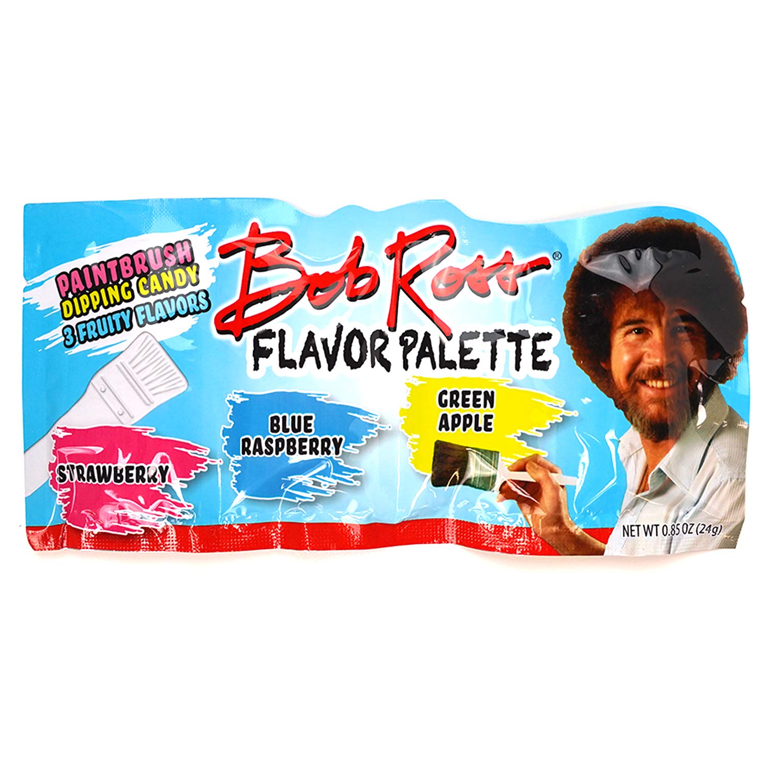 Bob Ross Flavor Palette (3 Pack) Paintbrush Dipping Candy 3 Fruity Flavors (Strawberry, Blue Rasberry, Green Apple) with 2 GosuToys Stickers