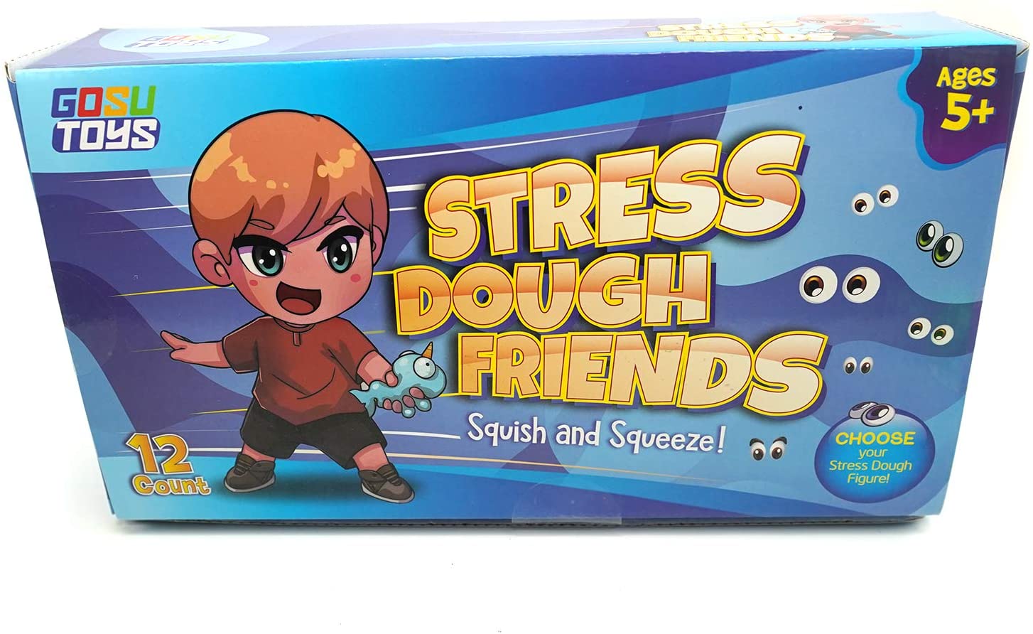 Gosu Toys Stress Dough Friends Soft Stress Balls Stretchy Dough Ball! (12 Pack Box)