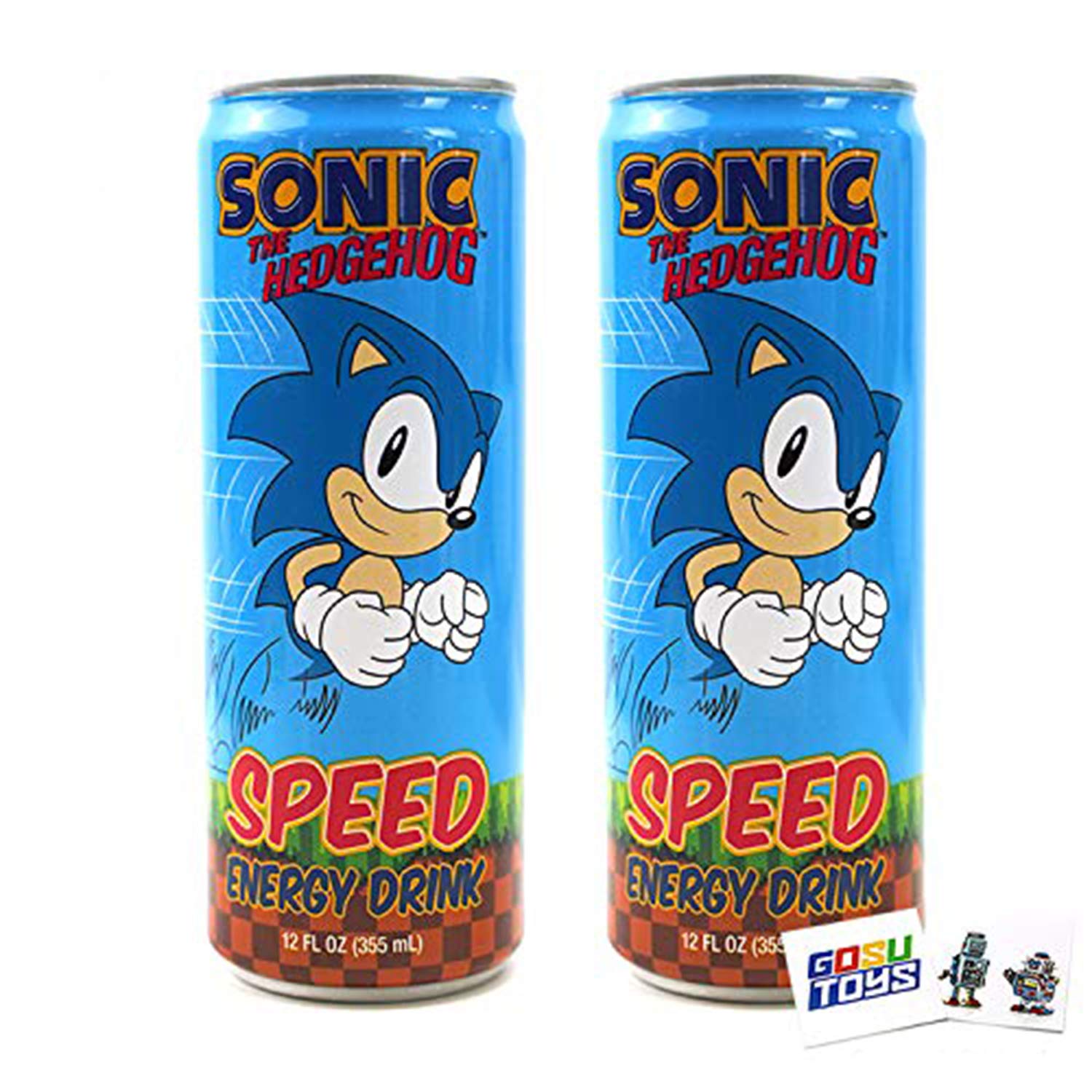 Sonic Speed Energy Drink 12 FL OZ (355mL) Can (2 Pack) With 2 GosuToys Stickers
