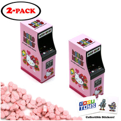 Hello Kitty Arcade Tin Candy (2 Pack) Cherry Flavor Sours Gift Stuffer with 2 GosuToys Stickers