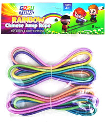 Gosu Toys Rainbow Chinese Jump Ropes Bundle Pack for Kids Outdoor Indoor Play