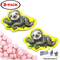 Sloth is My Spirit Animal Tin Candy (2 Pack) Strawberry Flavor Sours Gift Stuffer with 2 GosuToys Stickers