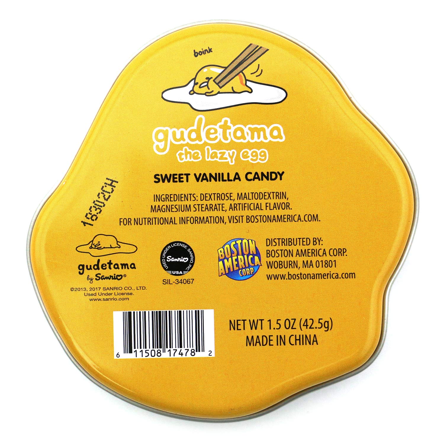 Gudetama The Lazy Egg Tin Candy (2 Pack) Sweet Vanilla Flavor Gift Stuffer with 2 GosuToys Stickers