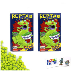 Rugrats Reptar Cereal Sour Green Apple Flavor Candy (2 Pack) with 2 GosuToys Stickers