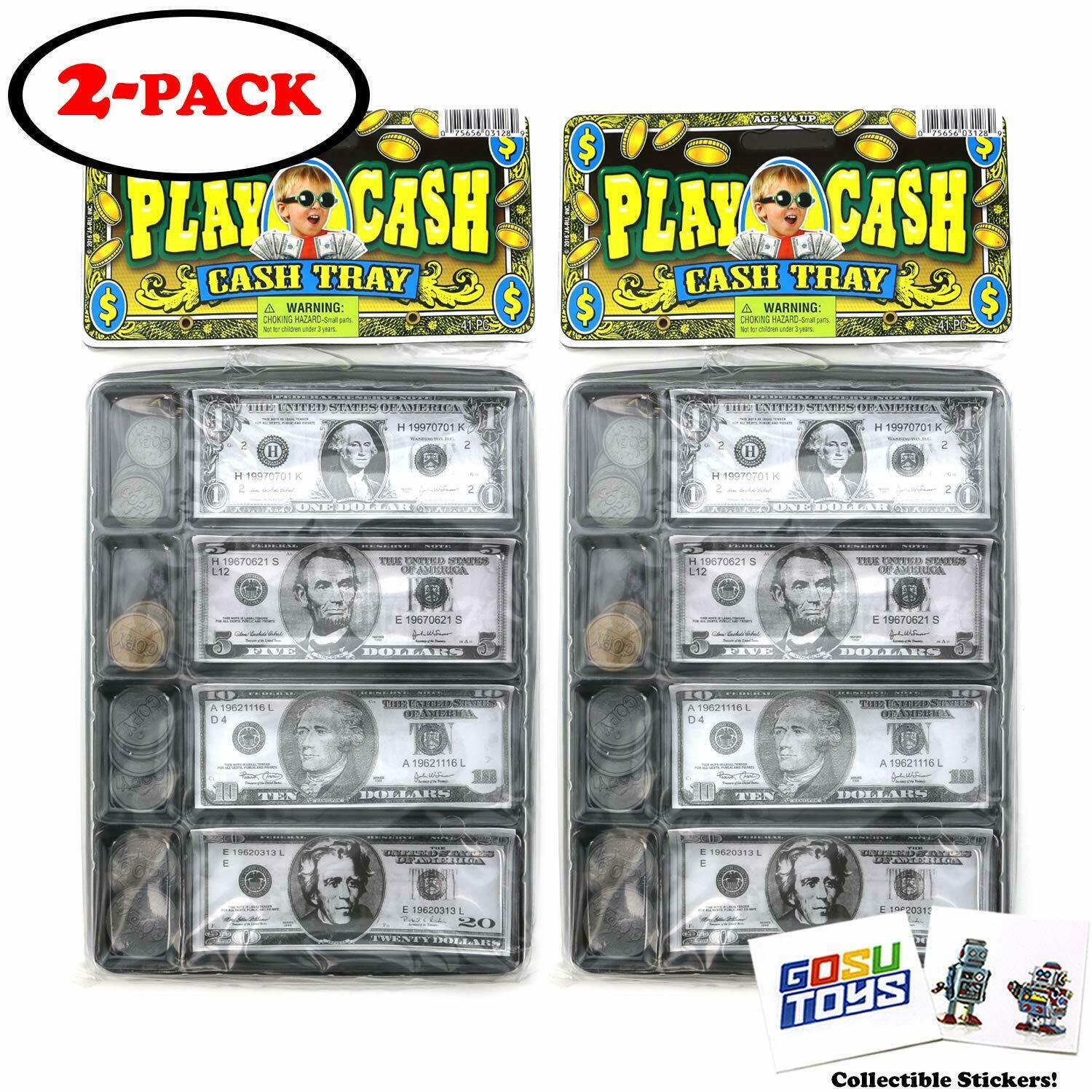 Ja-Ru Play Money - Coins and Bills (Pack of 4)